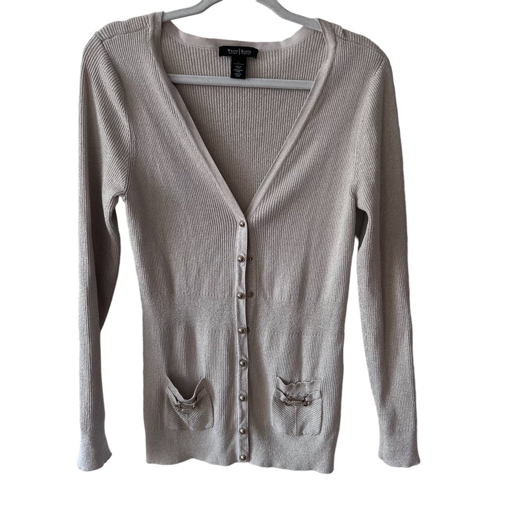White House Black Market Long Sleeve Button Down Sweater. Size Large
